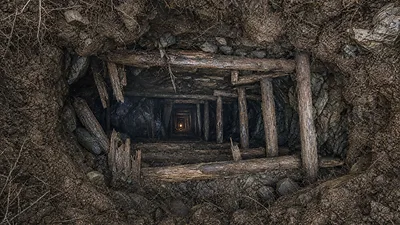 Descent into the Money Pit (AI-assisted historical reconstruction, not a photograph)