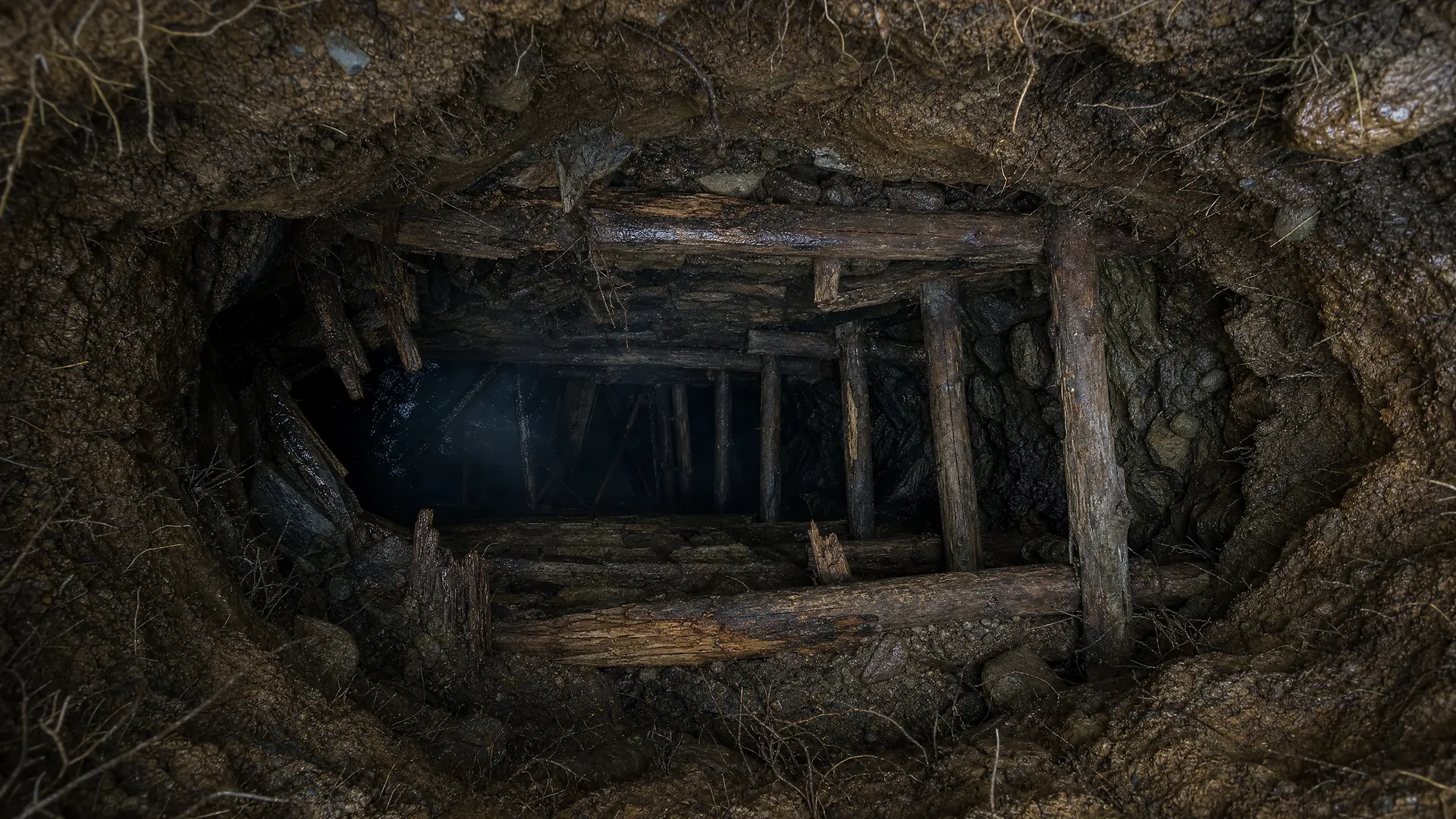 The Money Pit excavation area on Oak Island