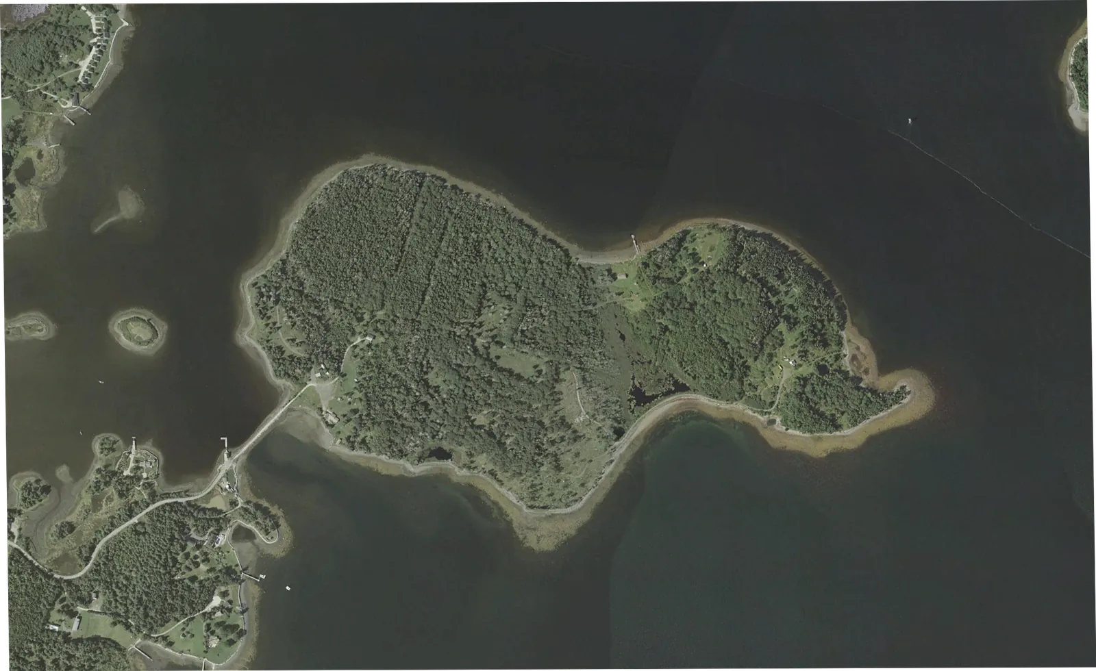 Aerial photograph of Oak Island, Nova Scotia, 2011
