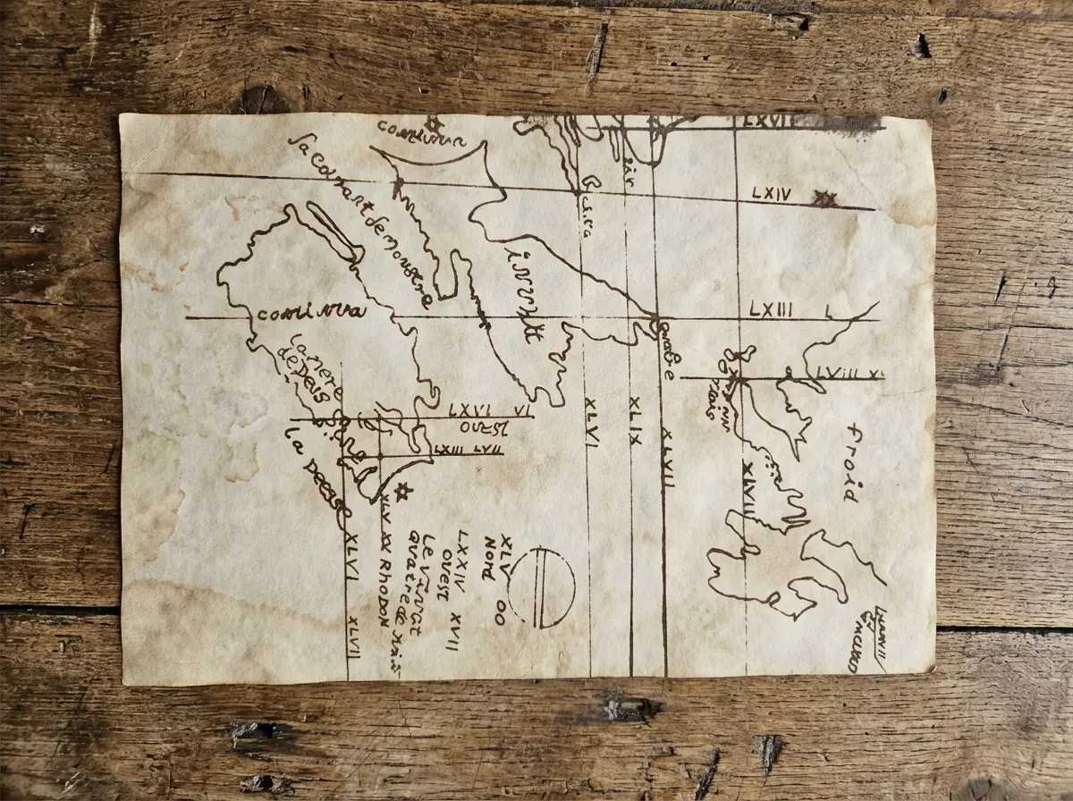 The Map of Nova Scotia, Newfoundland is indicated bu the word "froid" (cold in French)