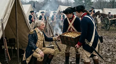 The Secret Treasury of the American Revolution (AI-assisted historical reconstruction, not a photograph)