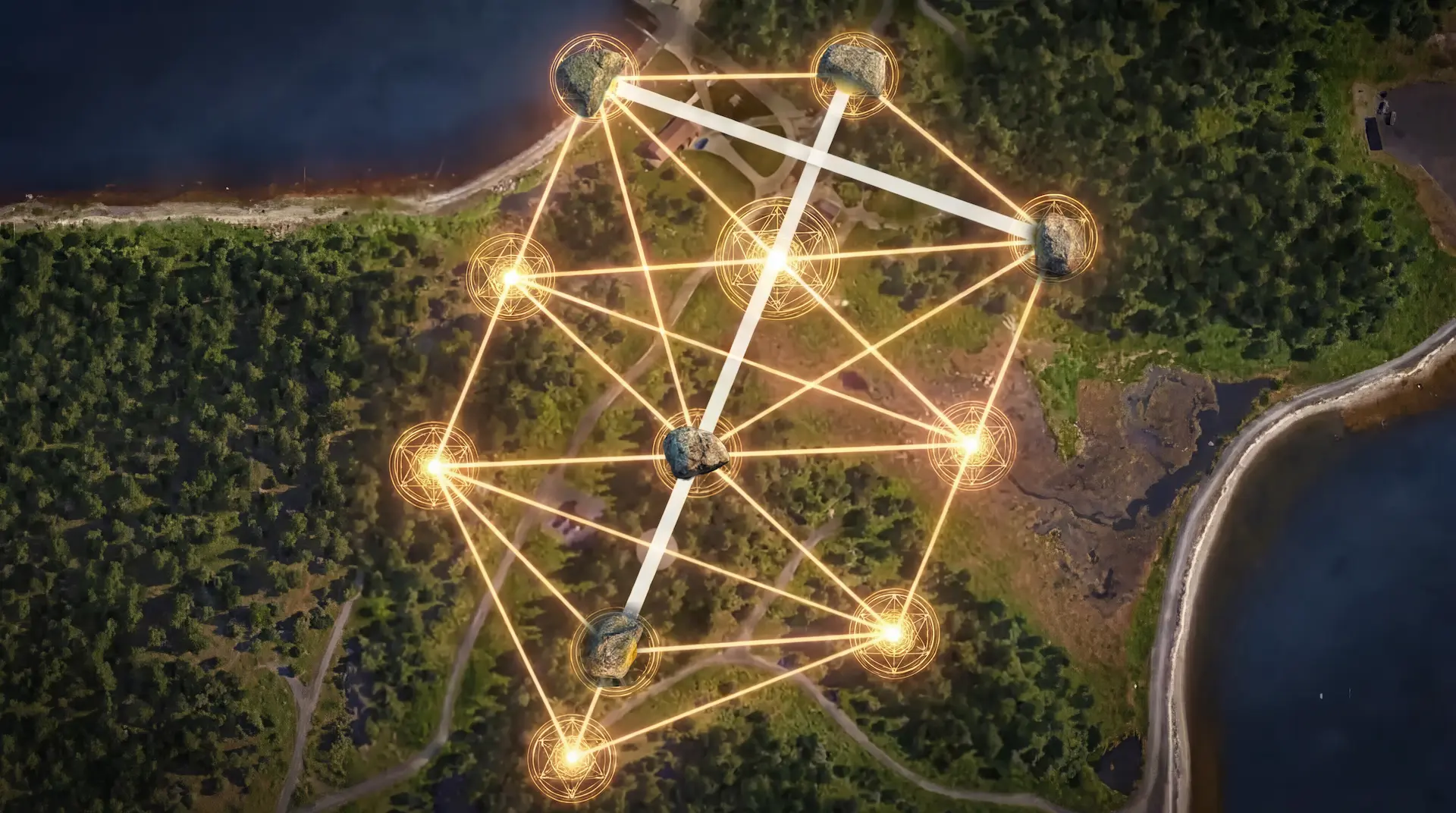 The Tree of Life over Nolan's Cross on Oak Island as proposed by Petter Amundsen