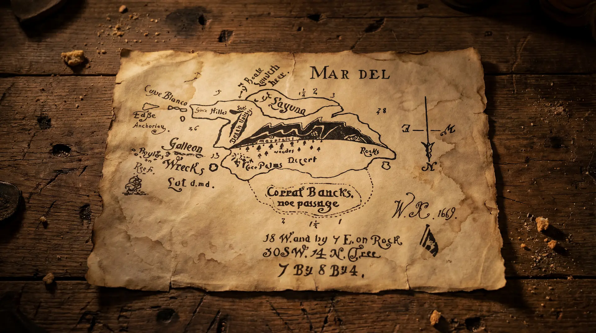 The William Kidd map, as drawn by Wilkins for his book.