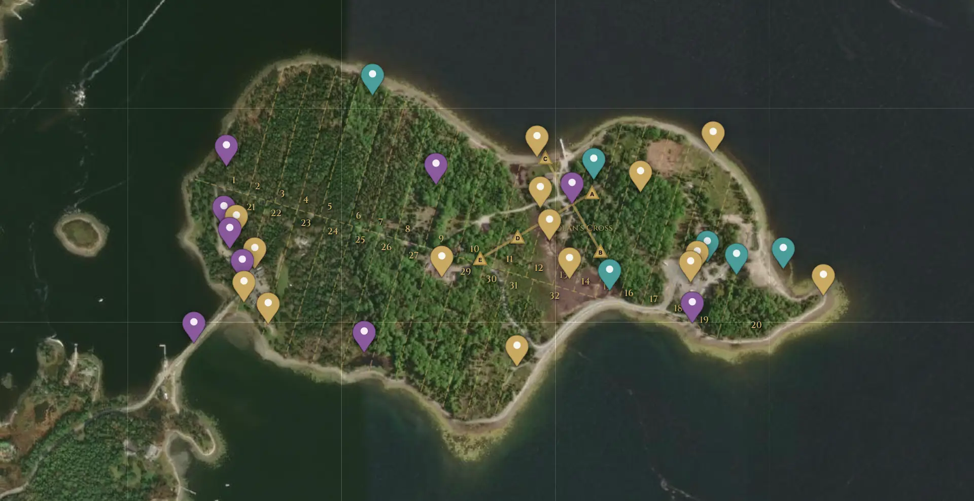 Oak Island interactive map