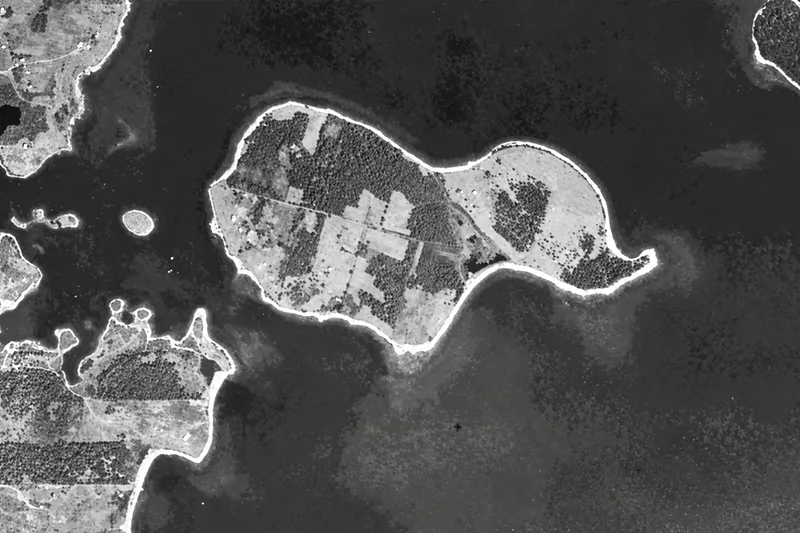 Aerial photograph of Oak Island, Nova Scotia, 1929