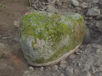 Large Boulder found on Lot 8, positioned by humans