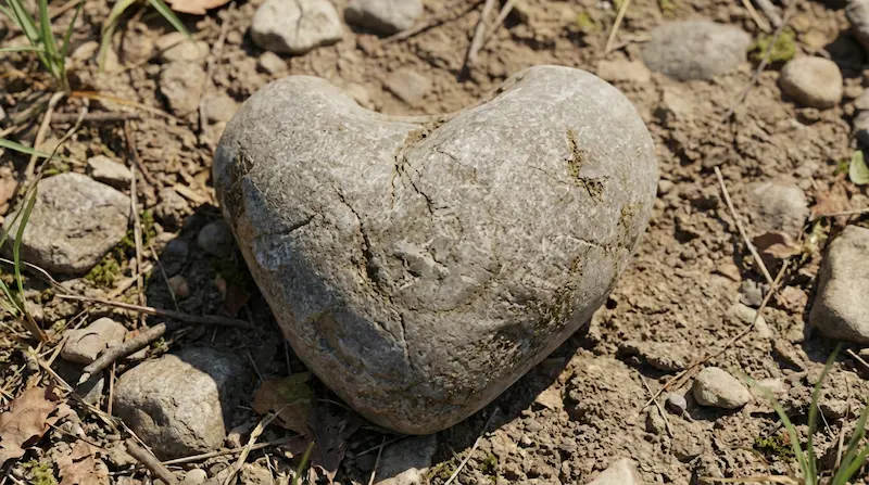 Heart-Shaped Stone (Smith's Cove) — Pre-Discovery Artifact found at Smith's Cove, Oak Island, Nova Scotia. Dated: Undeterminable (handworked, chiseled with tool per Smithsonian)