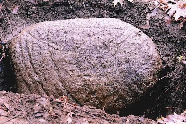 Hornfels Rock — ancient carved_stone. found at Island General, Oak Island. Dated: Unknown