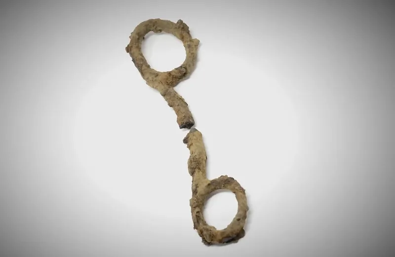 Iron scissors handles (Lot 5) — Colonial Tool found at Island General, Oak Island, Nova Scotia. Dated: 1700s