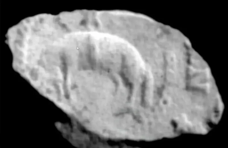 Lead Bag Seal - Leeds, with Golden Fleece — Colonial Artifact found at Island General, Oak Island, Nova Scotia. Dated: 17th-18th century