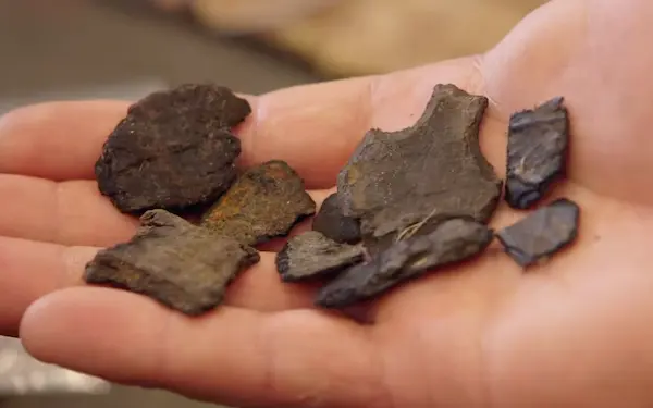 Leather book binding fragments