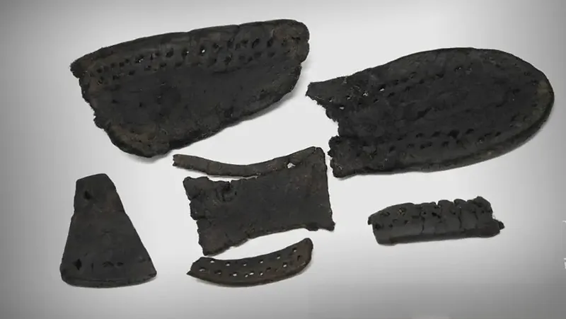 Leather Shoe Fragments — Medieval Artifact found at The Swamp, Oak Island, Nova Scotia