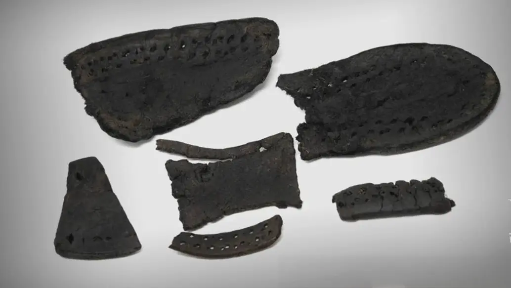 Leather Shoe Fragments — Medieval Artifact found at The Swamp, Oak Island, Nova Scotia