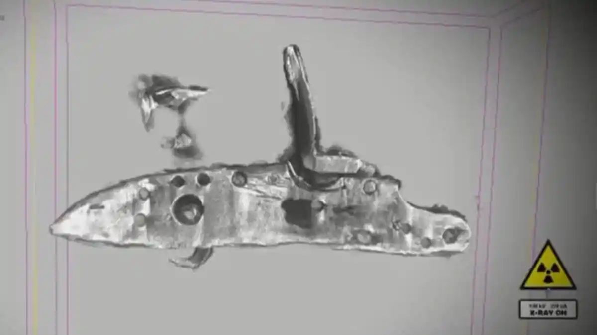 Musket Flintlock Mechanism — colonial artifact. found at Island General, Oak Island. Dated: 1500s-1800s