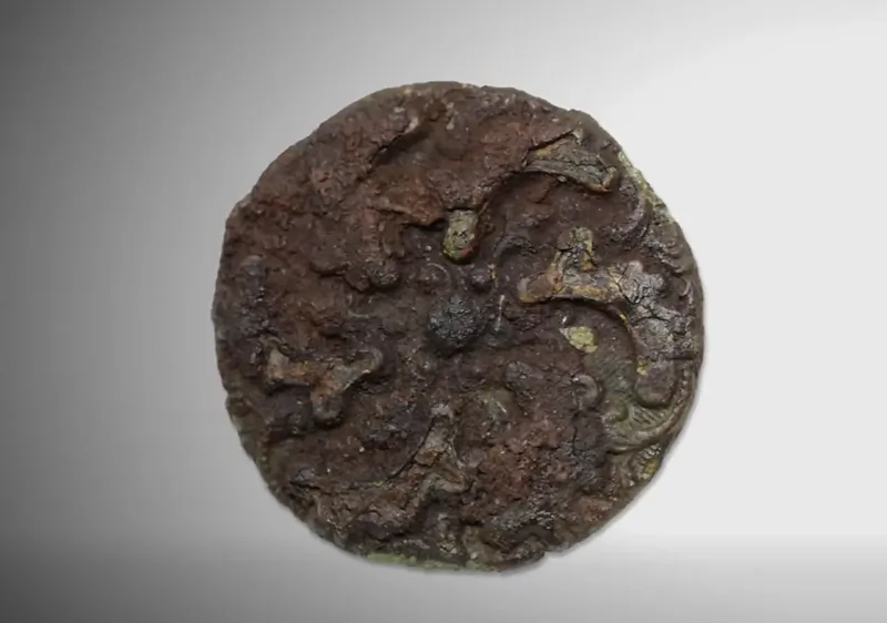 Ornate Floral Button — Colonial Artifact found at Oak Island, Oak Island, Nova Scotia. Dated: 1600s - 1700s estimated