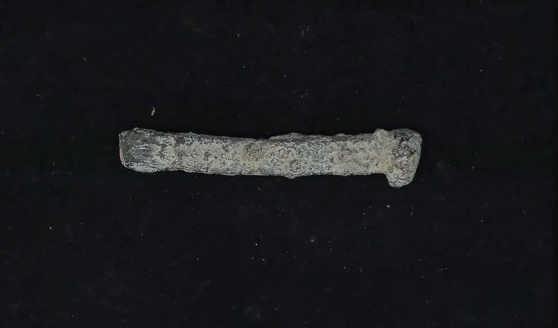 Rose Head Spike (Karma-1) — Colonial Artifact found at Money Pit, Oak Island, Nova Scotia. Dated: Mid-1700s or earlier (XRF analysis)