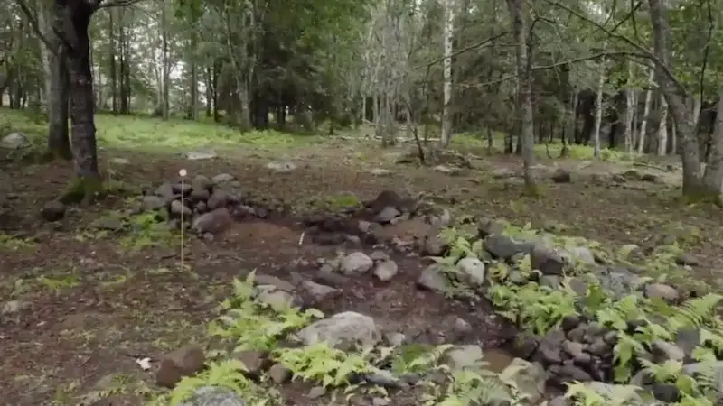 Stone Cairns — medieval structure. found at Island General, Oak Island. Dated: 1217